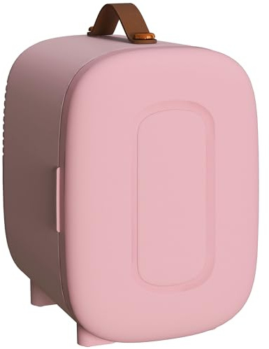 HOMCOM Mini Kühlschrank 4 Liter Kosmetik Kühlschrank mit Kühl- und Heizfunktion Skincare Fridge für Schlafzimmer, Hautpflege, Büro, Rosa