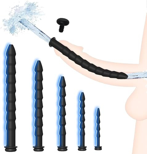Sadodo 5 Teiliges 5/7/9/11/13 mm Silikon Dilatator Harnröhren Hohl Männ Set | (55-135 mm) Dilatatoren Katheter Massage für Männer, Dilatoren Masturbato,Prostata Stimulation, Penis Plug Sexspielzeug