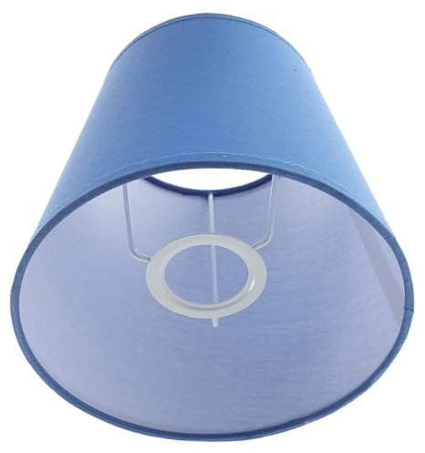 Healifty Pantalla de Lámpara Decorativa Cilíndrica de Lino Azul Claro para Lámpara de Mesa E27, para Sala de Estar y Hotel, Sombra Ligera 19x19x17.5cm