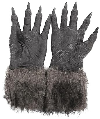 Werwolf-Handschuhe, Tier-Cosplay, Party, Kostüm, Requisiten, graue Pfoten mit Krallen