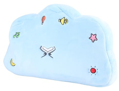 Phefop Blaue Wolkenform, LED-Lichtfunktion, Polyester, Korankissen für, Weicher und Niedlicher Stil, Bequem, Multifunktionales Plüschtier und für, für die Meisten Szenarien