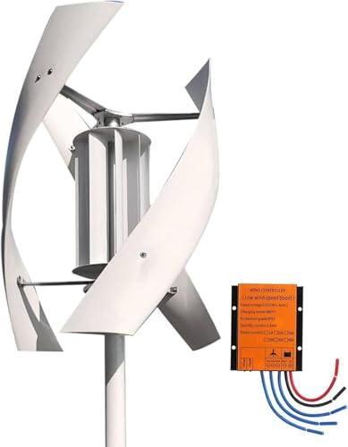 Generatore eolico 12V/24V - Kit asse verticale a 3 pale per uso ibrido domestico e lampione, potenza di uscita 8000W
