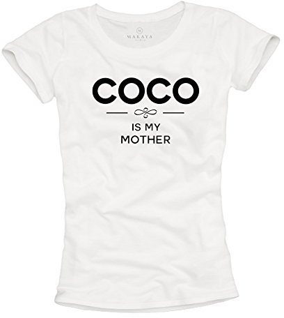 Shirt mit Spruch für Damen - Coco is My Mother - weiß/schwarz Größe S