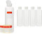Octopus Bouteilles en plastique 5 x 250 ml, bouteilles en plastique PE-HD avec capsule service blance, bouteilles vides avec bouchon à charnière blancs, bouteilles rondes, étiquettes incluses.