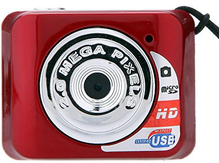 Andoer X6 Mini Digital Camera: 32GB TF Card Included,Ultra-Compact, Portable, Keychain-Enabled, Video Recording,Photography,Built-in Microphone, for Children and Kids - Only 17g (Orange) (Red)