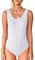 VEDATS Damen Body Träger Top Bodysuit Unterhemd Achselhemd (XL, Weiß)