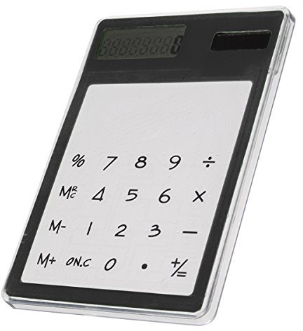 EsportsMJJ Mini Calculatrice Transparente LCD Écran Tactile Bureau Compteur Calculateur-Noir