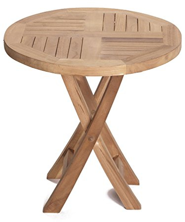 La Casa di Caesar Teakholz Beistelltisch Riva rund Teak Tisch Klapptisch Gartenmöbel Teakmöbel Gartentisch