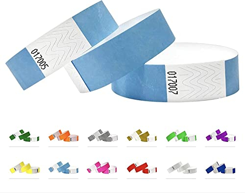 500 Eintrittsbänder aus Tyvek - Party Einlassbänder, Securebänder, Festival Armbänder, Kontrollbänder für dein Event (Sky Blue)