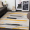Livabliss Atlanta Boho Teppich für Wohnzimmer und Schlafzimmer - 160x220 cm, Geometrisches Muster, Skandinavisch Modern in Senfgelb, Grau, Beige