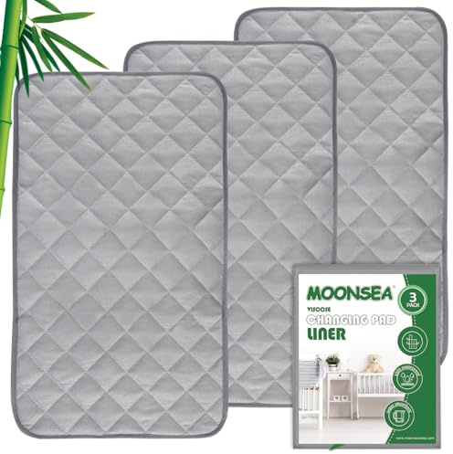Diaper Changing Pad Liners Grey, 13x 26 Inch, 3 Pack