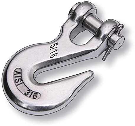 Gancio per catena in acciaio inox A4 autobloccante per catena di ancoraggio Ø 8 mm, colore: rosa