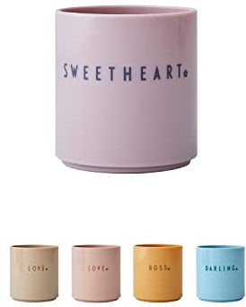 Design Letters MINI Lieblingstasse in Tritan für Baby und Kinder, MINI SWEETHEART (Lavendel) - BPA-frei und BPS-frei, süße Worte auf Vorder- und Rückseite gedruckt, Drop-safe, spülmaschinenfest