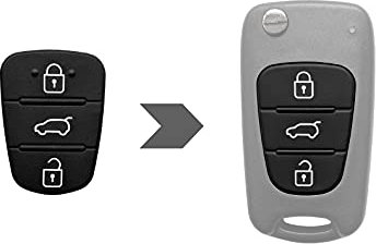 AMAKEY | Tastenfeld Gummipad Ersatztastenfeld für Hyundai & Kia Autoschlüssel Klappschlüssel Fernbedienung | 3 Tasten