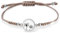 Armband Damen Pusteblume Stoff mit Edelstahl Anhänger Glücksbringer Wunscherfüller im Charm Design Geschenk für Freundin inkl. Geschenkverpackung (1 x Armband Pusteblume Beige)