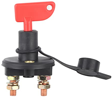 Akozon Batterieschalter, 12V/24V Auto Universal Batterie Trennschalter Hauptschalter mit Abnehmbarem Schlüssel für Auto, Boot, ATV