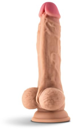 Shaft Model A 21,59 cm Liquid Silicone Dong With Balls Pine Flesh