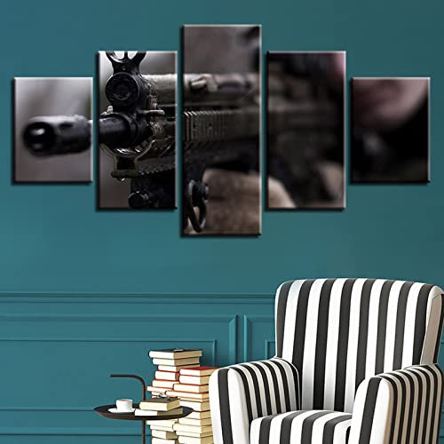 Kbsmx Scharfschützengewehr Leinwanddrucke Poster Wohnkultur Wandkunst Bilder 5 Stück Kunstgemälde, No_Frame,