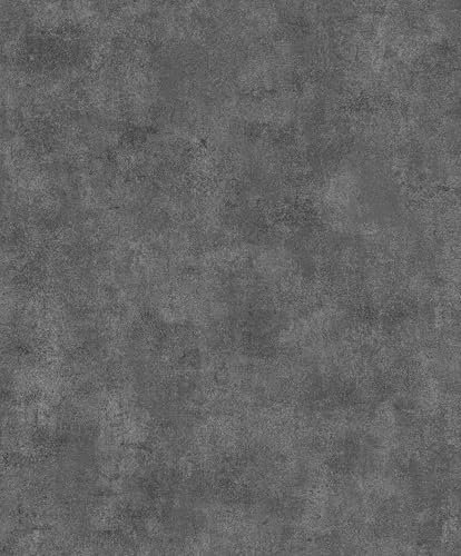 Black Metallic Concrete Wallpaper for Bedroom or Living Room 10.05 x 0.53 m Made in Germany