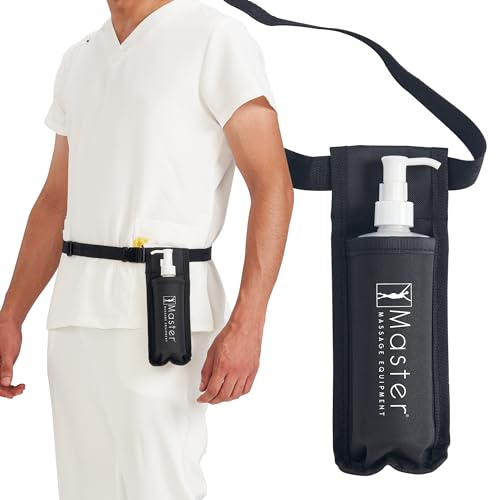 Master Massage Porte-bouteille d'huile avec flacon pompe doseur (environ 250 ml) à suspendre