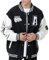 Eocicvvi Herren College Jacke Übergangsjacke Damen Freizeit Jacke Harajuku Stil Sportjacke Streetwear Stehkragen Herbst Frühling mit Taschen（Schwarz,L