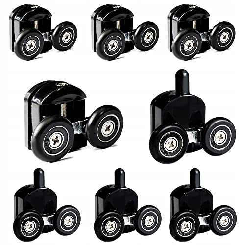 AquaParts Duschkabinen Rollen | ⌀23mm Raddurchmesser | 8 Stück | für Duschkabinentür, Schiebetür | Duschtürräder | Laufrollen | Duschtürrollen | Duschtür-Rollen