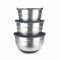 LACOR - 60051 - Set de 3 boles INOX, Cuencos, Ensaladeras, Recipientes para comida, Incluye Tapas, Apilables, Tamaños: 20 cm (3 L), 22 cm (3,8 L) y 24 cm (4,8 L)