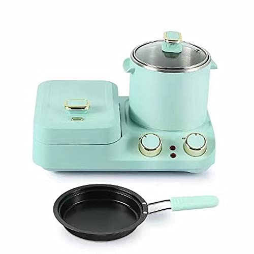 THREMA Retro Household Breakfast Maker, 4 In 1 Breakfast Station with Frying Pan, Boiling Pot and Non-stick Coating Plate, Food Steamer, Breakfast Machine, for Breakfast, Lunch & Snacks