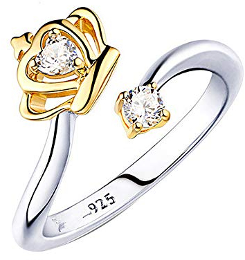 Einfacher Diamantring mit Kronenbesatz, Zeigefinger 925 Schmuck, Zubehör Ring mit offenem Ende, Ehering für Frauen, Jubiläumsgeschenk