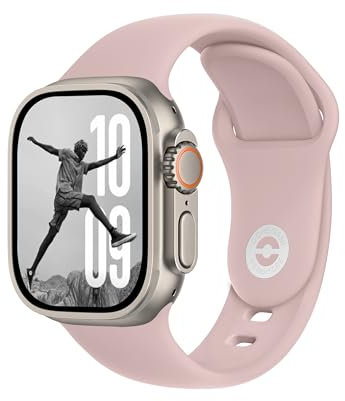 DONEGANI SB per Cinturino Apple Watch 40mm 44 mm 46mm 42mm 45mm 41mm 38mm 49mm Se Ultra 2 Serie 10 9 8 7 6 5 4 3 Band Bracciale Sport Silicone, Rosa Millennial