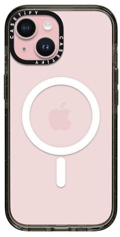 CASETiFY Impact Case for iPhone 15 [4X Military Grade Drop Tested / 8.2ft Drop Protection/Compatible with Magsafe] - Clear Black