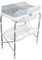 Toral Bañera Cambiador Bebe Mueble con Patas - Bañera Bebe Con Bandeja Separadora y Ruedas con Freno - Cambiador con Medidor de Altura - Modelo Azul