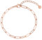 day.berlin Filigrane Glieder Armkette in Rosegold 18k vergoldet, Gliederkette Armband 15,5cm + 5cm variable Länge, 316L Edelstahl nickelfrei und wasserfest für Damen