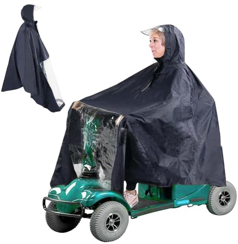 Tutamaz Wasserdichte Poncho Abdeckung, Regenjacke, Regencape, Universal Elektromobil Poncho mit Kapuze, Elektromobil Regenschutz für Wandern, Picknick, Regenponcho festival, Camping, Wandern, Picknick