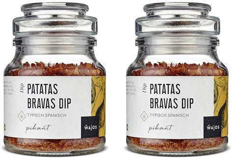 Wajos Patatas Bravas Dip vegan, Doppelpack 2x 90g: pikanter Dip & leckere Alternative zum Pommes Gewürz & spanischer Feinkost