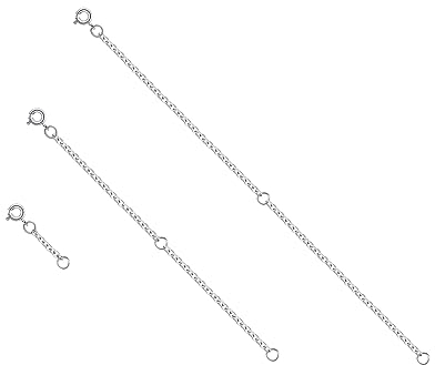 3 Stück Kettenverlängerung Edelstahl Silber, Verlängerung Armband TUIOLUI Verlängerungsketten aus Edelstahl für Halskette Fußkette Armband Schmuckherstellung, 2,5/10/15 cm