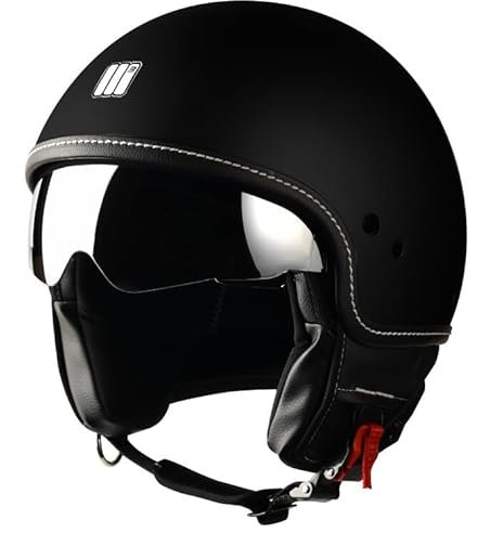 CASCO JET 22.06 BEETLE NERO OPACO TG L MOTOCUBO - VISIERA SPECCHIO A SCOMPARSA