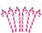 DERAYEE Canne à Sucre Noël Rose et Blanche, Décoration Festive pour Arbres de Noël,6 pièces Candy Cane Déco pour Sapin et Maison,Canne à Sucre Déco de Noël(Rose)