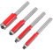Hoement 4 Stück Holzbearbeitungsmesser Fräser bündig trimmen Holzbearbeitungs-Trimm-Kit Laminat-Trimmer-Bits Schaftfräser ausstechplatte cutter messser bündige Fräserbits Trimmerfräser rot