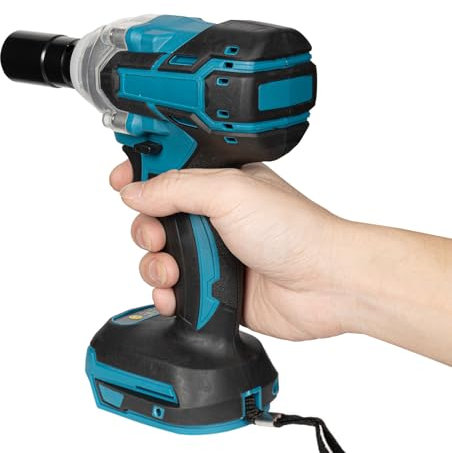 Atornillador de impacto con batería, 320 Nm, par de torsión de 18 V, llave cuadrada con 6 enchufes, taladro de impacto eléctrico, motor sin escobillas con luz LED, se puede utilizar para taladrar