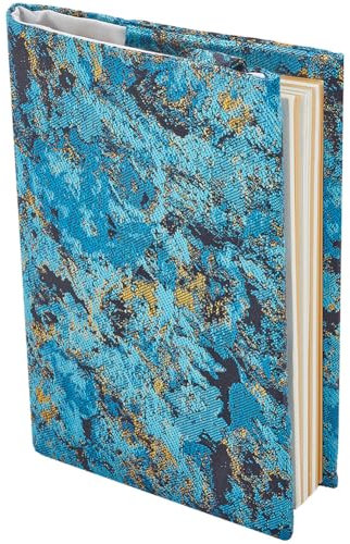 CRASPIRE Protector de Libros Tela Turquesa Oscuro Funda Ajustable para Suave Estilo Retro Bolsillo Tamaño A6 Libros Tapa Dura Aulas Estudiantes
