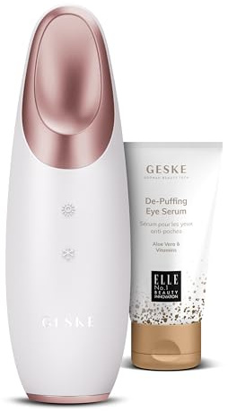 GESKE | Warm & Cool Eye-Energizer 6 in 1 inkl. De-Puffing Eye-Serum | SmartAppGuided All-In-One Augen-Device | Set mit passender Kosmetik-Zugabe | Beauty-Bundle