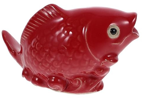 HOMOCONO Ceramic Carp Statue Pond Carp Decor Garden Ornament with Fountain Sprinkler Replacement Nozzle Outdoor Water Feature for Patio and Lawn