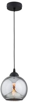 KAR LIGHTING Pendelleuchte 1-flammig aus Metall und Glas in Schwarz, höhenverstellbar | E27 Fassung | LED geeignet | Hängelampe für Wohnzimmer, Flur, Schlafzimmer, Küche oder Büro