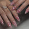 Moguri Lot de 24 faux ongles roses avec nœud et strass en forme d'amande avec colle et accessoires pour bricolage, manucure, fête et vie quotidienne