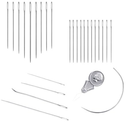 PARENCE.- Lot de 26 Aiguilles à Coudre - Aiguilles de Formes Variées pour Tous Vos Projets : Points en Croix, Couture Classique, Tapisserie et Plus, argent