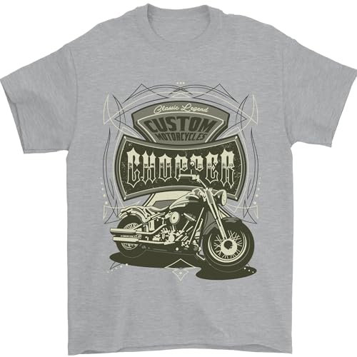 Custom Motorcycles Choppers Biker Motorbike Mens T-Shirt 100% Cotton Sports Grey L