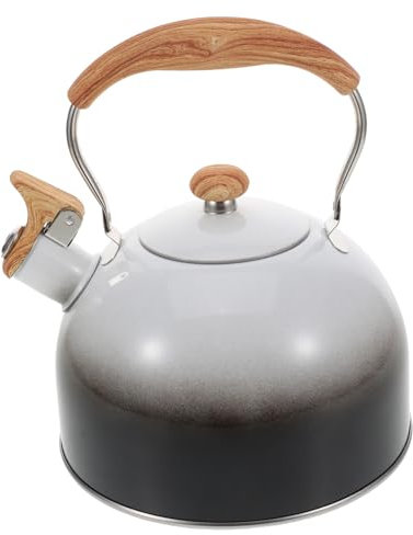 VICASKY Stainless Steel Kettle Whistling Tea Pot for Gas Stove Kettle Tea Kettle Stainless Steel Induction Kettle Wood Pattern Handle for Kitchen Suitable for Boiling Water for Coffee