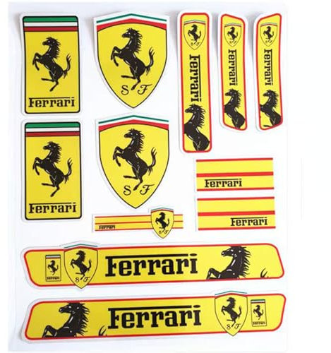 KMJGQWSC Auto Stemma Adesivo per Ferrari 166 Inter 1948-1950,Carrozzeria Esterni Logo Distintivo Dell'emblema Adesivi Decorazione Accessori