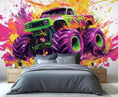 YXQAIED Papier peint graffiti, véhicule tout-terrain pour chambre à coucher, voiture graffiti, salon, décoration d'appartement et de chambre (ne se décolle pas et ne colle pas)